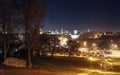 Vilnius city illuminated at night view from bastion Royalty Free Stock Photo