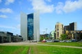 Vilnius city Konstitucijos street with skyscrapers Royalty Free Stock Photo