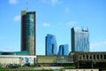 Vilnius city Konstitucijos street with skyscrapers Royalty Free Stock Photo