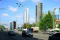 Vilnius city Konstitucijos street with skyscrapers Royalty Free Stock Photo