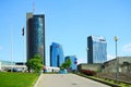 Vilnius city Konstitucijos street with skyscrapers Royalty Free Stock Photo