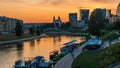 Vilnius city at sunset