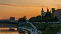 Vilnius city at sunset