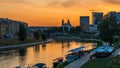 Vilnius city at sunset