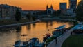 Vilnius city at sunset