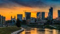 Vilnius city at sunset