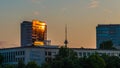 Vilnius city at sunset