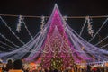 Vilnius city night live near Christmas tree