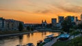 Vilnius city at sunset