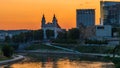 Vilnius city at sunset