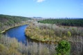 Vilnius city view from Neris river board in Lazdynai district Royalty Free Stock Photo