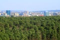 Vilnius city view from Neris river board in Lazdynai district Royalty Free Stock Photo