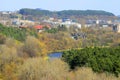 Vilnius city view from Neris river board in Lazdynai district Royalty Free Stock Photo