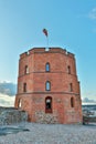 Vilnius Gediminas Castle Hill, historic mound with Gediminas Tower in the city of Vilnius in Lithuania in autumn