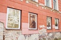 Vilnius ghetto memorial. Pictures of Vilnius jews displayed in w Royalty Free Stock Photo