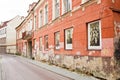 Vilnius ghetto memorial. Pictures of Vilnius jews displayed in w Royalty Free Stock Photo