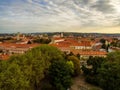 Vilnius, Lithuania: aerial top view of old town in autumn Royalty Free Stock Photo