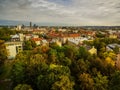 Vilnius, Lithuania: aerial top view of old town in autumn Royalty Free Stock Photo