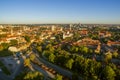 Vilnius, Lithuania: aerial top view of the old town Royalty Free Stock Photo