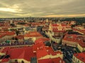 Vilnius, Lithuania: aerial top view of the old town Royalty Free Stock Photo