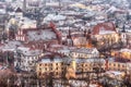 Vilnius, Lithuania: aerial view of the old town in winter Royalty Free Stock Photo