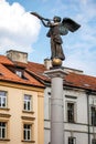 Uzupis Angel sculpture sculptor Romas Vilciauskas in Vilnius Royalty Free Stock Photo