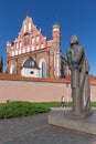 Vilnius, Lithuania AUGUST 13, 2023. Adam Mickiewicz statue