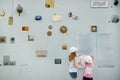 VILNIUS, LITHUANIA - AUGUST 18, 2018: Children exploring Literatu street in Vilnius, Lithuania