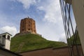 Gediminas Castle on the hill in the old town center in Vilnius, Lithuania. Royalty Free Stock Photo