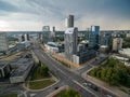 VILNIUS, LITHUANIA - AUGUST 13, 2018: Vilnius Municipality in Background And Business District