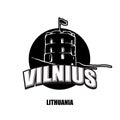 Vilnius, Lithuania, black and white logo