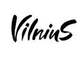 Vilnius, Lithuania. Capital city typography lettering isolated on the white background.Hand drawn brush calligraphic.