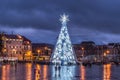 Vilnius Lithuania Cathedral square and Christmas tree 2022 years. Royalty Free Stock Photo