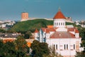 Vilnius, Lithuania. Cathedral Of Theotokos And Tower Of Gediminas Royalty Free Stock Photo