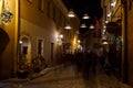 Stikliai street of Vilnius old town at night, nicely illuminated for Christmas time