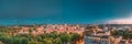 Vilnius, Lithuania, Eastern Europe. Historic Center Cityscape In Blue Hour After Sunset. Travel Panorama Of Old Town In Royalty Free Stock Photo