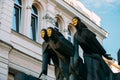 Vilnius, Lithuania, Eastern Europe. Close Up Of Black Sculpture