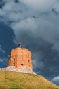 Vilnius, Lithuania. Famous Tower Of Gediminas Or Gedimino In His Royalty Free Stock Photo