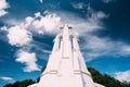 Vilnius, Lithuania. Famous White Monument Three Crosses On The Bleak Hill In Summer Sunny Day Royalty Free Stock Photo