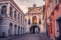 Vilnius, Lithuania: the Gate of Dawn, Lithuanian Ausros, Medininku vartai, Polish Ostra Brama in the sunrise