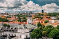 Vilnius, Lithuania. Historic Center Cityscape At Sunny Summer Day. Beautiful View Of Old Town Under Dramatic Sky Royalty Free Stock Photo