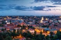 Vilnius, Lithuania. Historic Center Cityscape After Sunset. Old Royalty Free Stock Photo