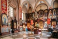 Vilnius Lithuania. Iconostasis, Church Interior Of Orthodox Church