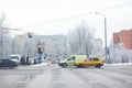 Crossing of Kalvariju and Ozo streets in Vilnius, Lithuania