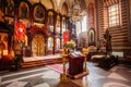 Vilnius Lithuania. Iconostasis Of Christian Orthodox Church Of Saint Nicholas. Church Interior.