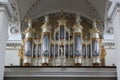 Vilnius, Lithuania - July 13, 2017: Organ in the Cathedral Basilica of St Stanislaus and St Ladislaus of Vilnius, the main Roman