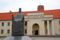 Vilnius, Lithuania - July 13, 2017: Statue of Mindaugas, the first known Grand Duke of Lithuania in front of National Museum of