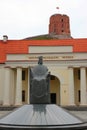 Vilnius, Lithuania - July 13, 2017: Statue of Mindaugas, the first known Grand Duke of Lithuania in front of National Museum of