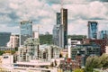 Vilnius, Lithuania. Swedbank Office, City Municipality, City Style Centre Europa, Telia Lietuva. Vilnius Cityscape With