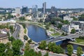 View at river Niris in the center of Vilnius on Lithuania Royalty Free Stock Photo
